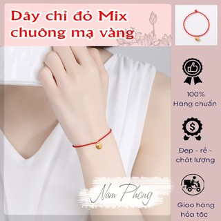 Vòng tay chỉ đỏ may mắn mix chuông vàng