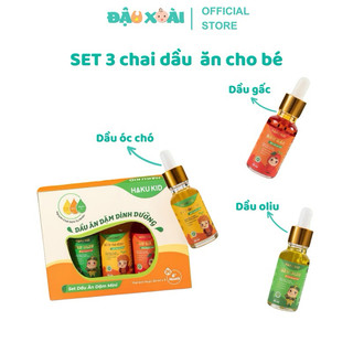 Combo 3 chai dầu ăn dầu gấc-dầu óc chó-dầu oliu