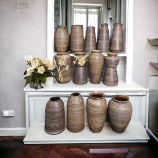 Lọ gốm cắm tuyết mai cắm cành lựu chậu hoa tết gốm sứ bát tràng tuyển chọn fulogo