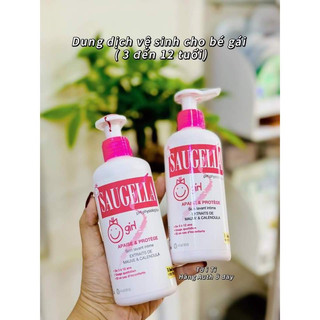 Dung dịch vệ sinh Saugella Girl, Pháp (200ml) chăm sóc, bảo vệ vùng kín cho bé gái từ 3 đến 12 tuổi