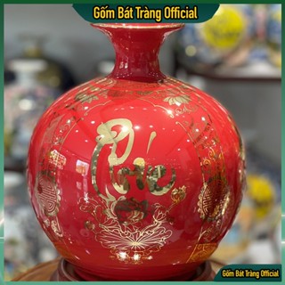   ĐỦ MÀU Bình hút lộc Bát Tràng tứ cảnh Phúc Đức Tài Lộc-Bình tài lộc Kim Mộc Thuỷ Hoả Thổ 