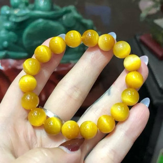 Vòng tay đá mắt hổ tâm màu vàng sáng hàng vip siu đẹp