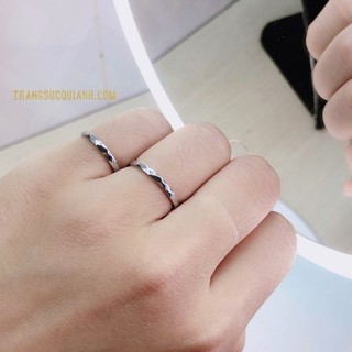 NHẪN TITAN BẠC HÌNH THOI