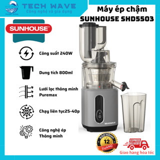 máy ép chậm  SUNHOUSE SHD5503 - Công suất 240W - Dung tích 800ml - Lưới lọc Puremax - Công nghệ ép thông minh
