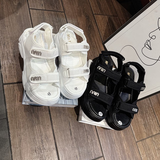 Giày sandal đế pu quai dây tag miu bạc siêu xinh đế 5 phân