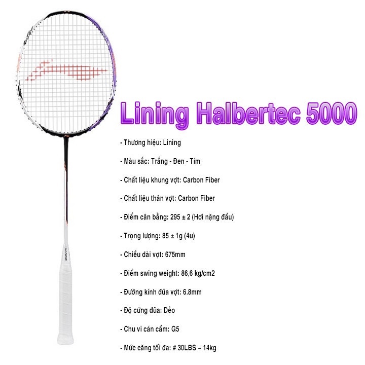 Vợt Cầu Lông Lining Halbertec 5000 4u