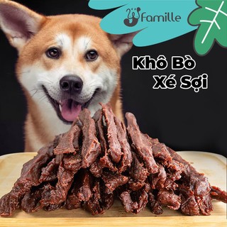 [GIÀU ĐẠM]Đồ Ăn Vặt Cao Cấp Cho Thú Cưng JFamille, Khô Bò Xé Sợi Cho Chó, 100% Thịt Bò Tươi. Gói 100gr - JF43