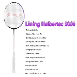 Vợt Cầu Lông Lining Halbertec 2000 - White Gray 3U( Đan Lưới Sẵn )