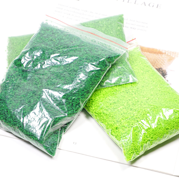  Túi lớn 500gr - 1kg bột rêu nhựa hạt bông xốp lớn hạt mịn tạo cỏ cây cối cho sa bàn tiểu cảnh 
