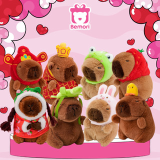 Gấu Nhồi Bông Hình Chuột Capybara Size 12cm, Móc Khóa Chuột Lang Nước 12cm Đáng Yêu - Bemori.official