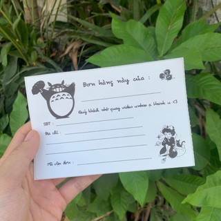 Set 50 phiếu giao hàng ghi mã vận đơn, hoá đơn bán hàng trang trí, meme kiki, nhãn dán cute size A6