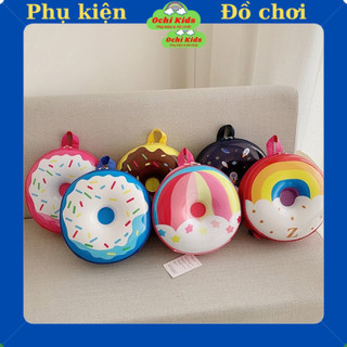 Balo tròn nắp nhựa chống va đập, balo hình bánh donut cho bé mầm non 1 2 3 4 5 tuổi