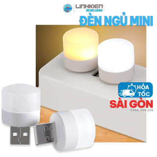 Đèn LED ngủ mini hình tròn cổng USB ánh sáng led nhỏ gọn tiện dụng