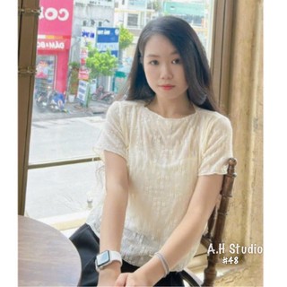 Set áo ren hoa cộc tay kèm quây KMII 48 P13K3