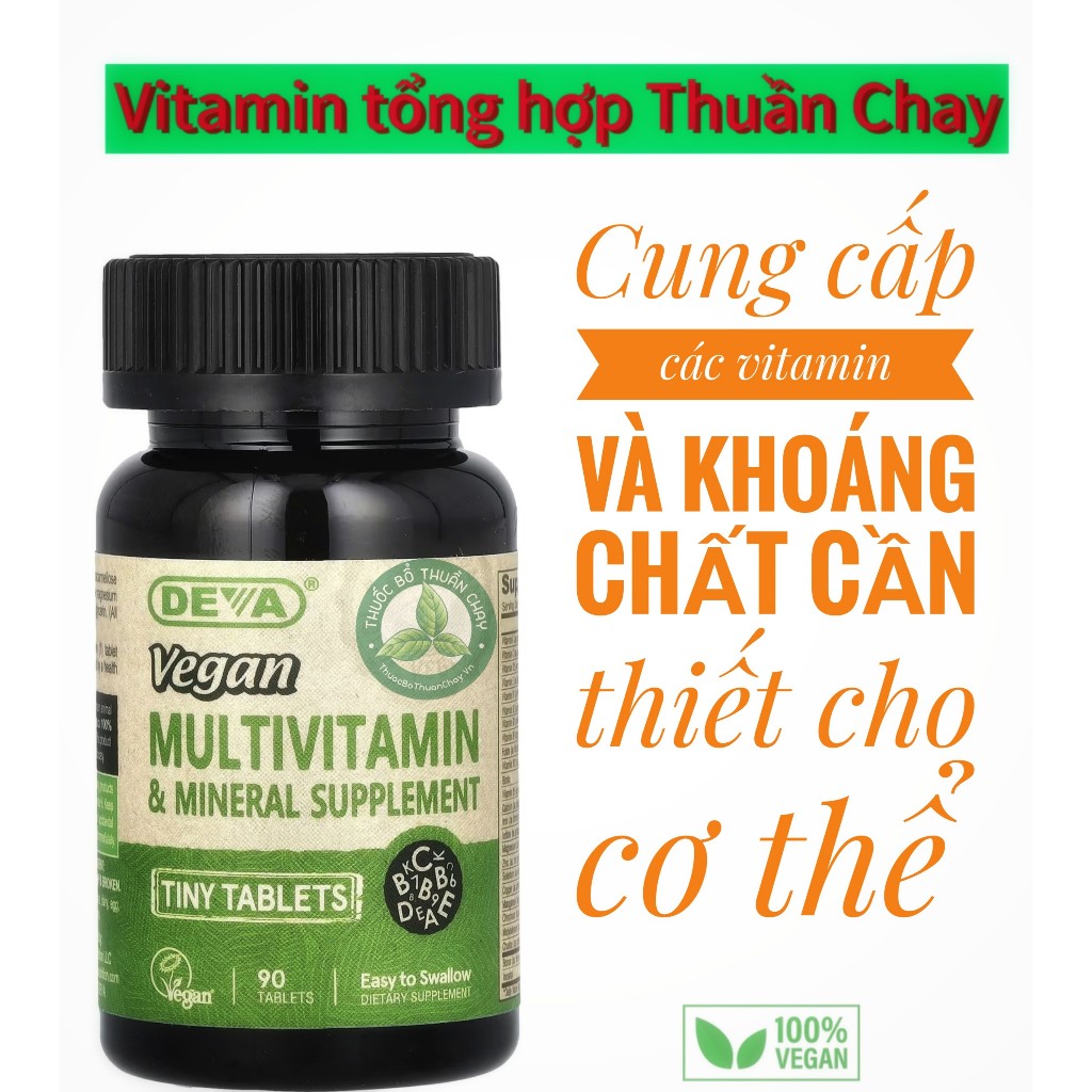 100% Thuần Chay - Vegan Multivitamin - Vitamin tổng hợp dành cho người ăn CHAY [Date 3/2025]