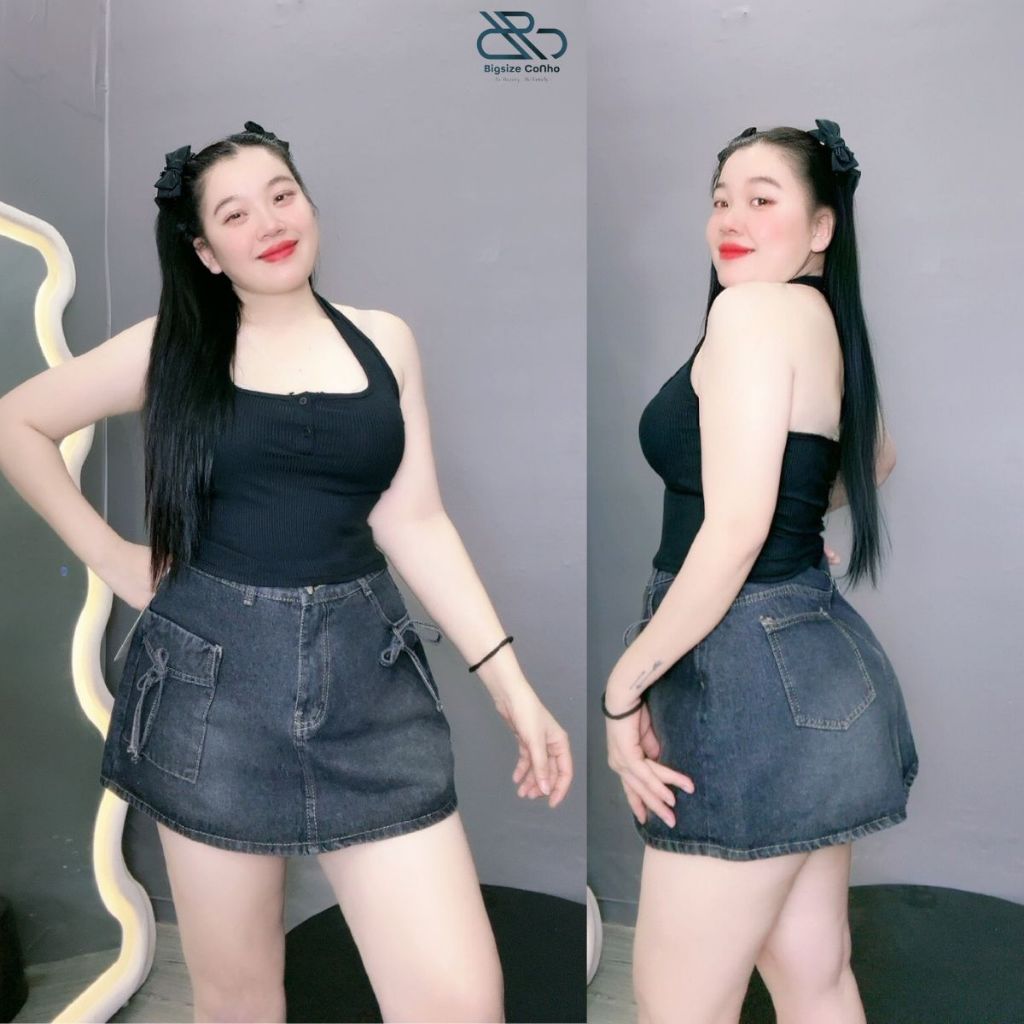 Áo Ba Lỗ Bigsize Cô Nhỏ Nút Ngực Dáng Croptop Nút Tháo Được Vải Thun Gân Mềm Mại Co Giãn G46