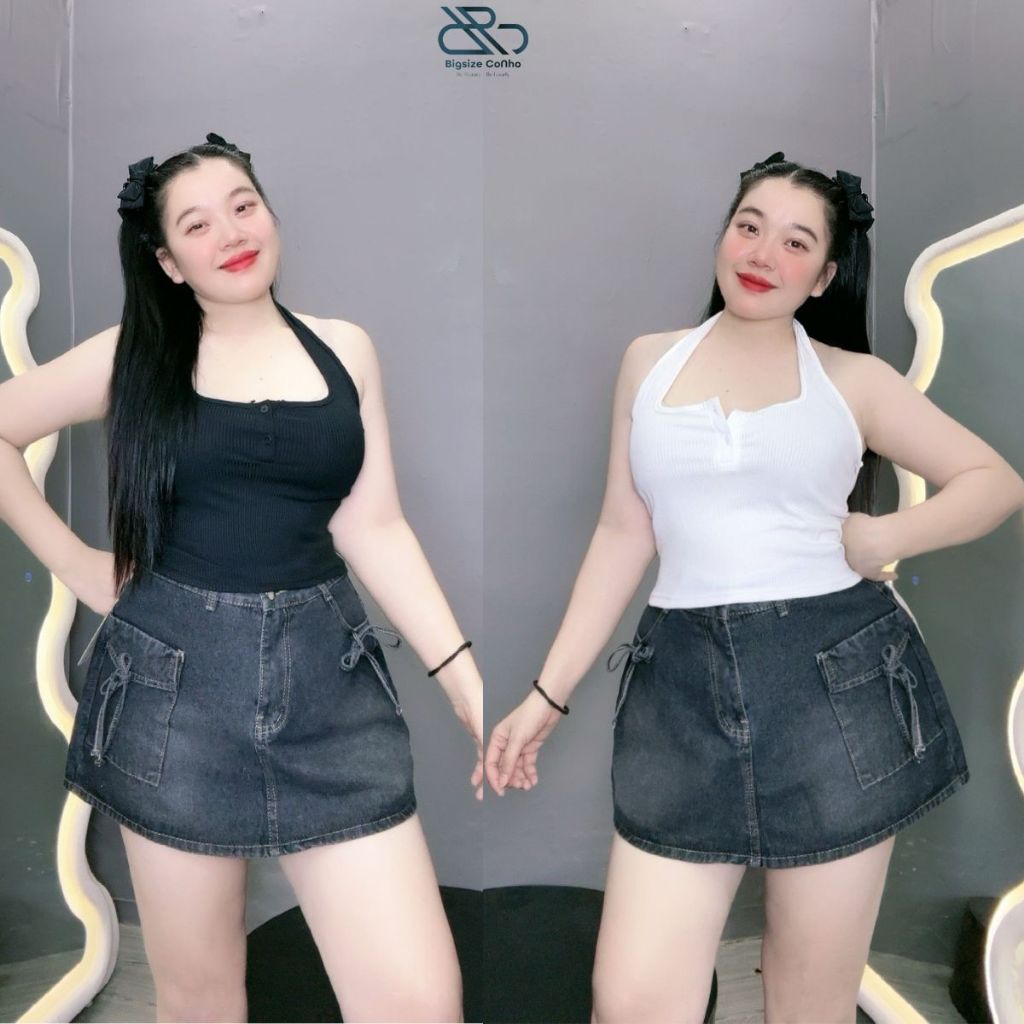 Áo Ba Lỗ Bigsize Cô Nhỏ Nút Ngực Dáng Croptop Nút Tháo Được Vải Thun Gân Mềm Mại Co Giãn G46