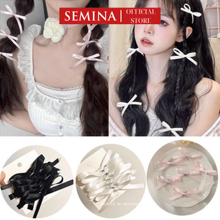 Set 2 Kẹp Tóc Nơ Ruy Băng Nhỏ SEMINA Cặp Tóc Hình Nơ Xinh Xắn Dành Cho Bé Gái KT16