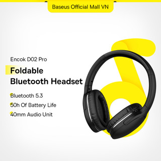 Tai Nghe Không Dây Baseus D02 Pro Bluetooth 5.3 Tai Nghe Có Thể Gập Lại Thể Thao Chơi Game Điện thoại HIFI Có Micrô