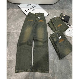 Quần bò xuông túi nâu mã mới
