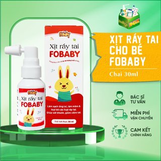 Xịt ráy tai Fobaby cho trẻ nhỏ, làm sạch, vệ sinh tai