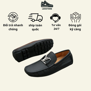 Giày Lười Nam LV da bò thật 100% đế cao su  giày tây lười nam cao cấp đủ size 38-44