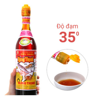 Nước mắm cá cơm Hưng Thịnh, mẫu mới 35 độ đạm, chai sành 650ml