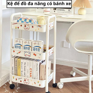 Kệ đựng đồ đa năng 3 tầng, 4 tầng có bánh xe đẩy chuyên dụng cho spa, kệ để đồ phòng ngủ , phòng tắm , xe đẩy spa tự lắp