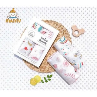 Hộp 2 khăn tắm tợi tre MANNY 2 lớp xịn xò nhiều mẫu dễ thương cho bé