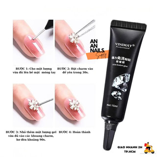 Gel đính đá vinimay chèn chân đá,Top gel đính đá nail siêu chắc