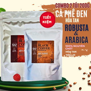 Combo 2 túi cà phê hòa tan nguyên chất Black Coffee, cafe Robusta và phối trộn Robusta & Arabica