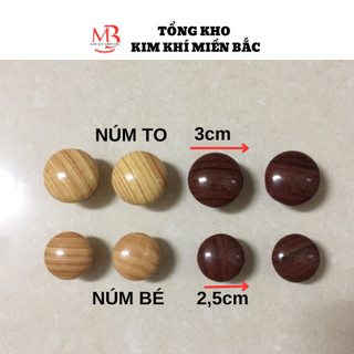 Núm nhựa giả gỗ, tặng vít, núm tủ nhựa, núm tủ bếp, kim khí miền bắc