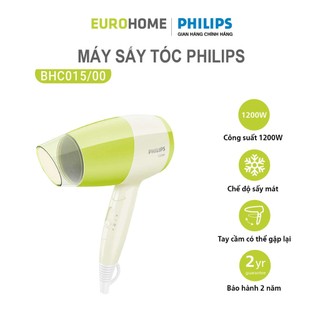 Máy sấy tóc philips 1200w bhc015/00 gấp gọn, bảo hành 2 năm | hàng chính hãng