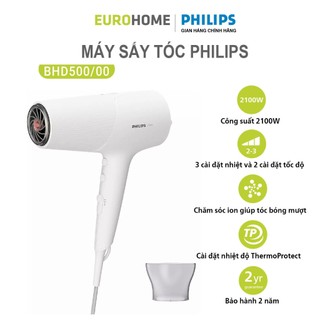 Máy sấy tóc philips bhd500 - 2100w, an toàn cho tóc, bảo hành 2 năm | hàng chính hãng