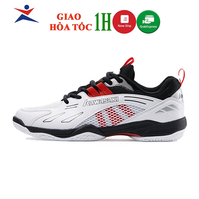 Giày cầu lông Kawasaki B3326 mẫu mới màu trắng đen dành cho nam và nữ bảo hành 12 th nhẹ êm chân tho
