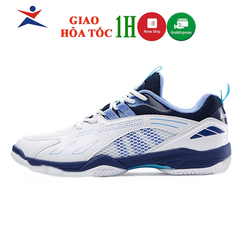 Giày cầu lông Kawasaki B3326 mẫu mới màu trắng xanh dành cho nam và nữ bảo hành 12th nhẹ êm chân tho