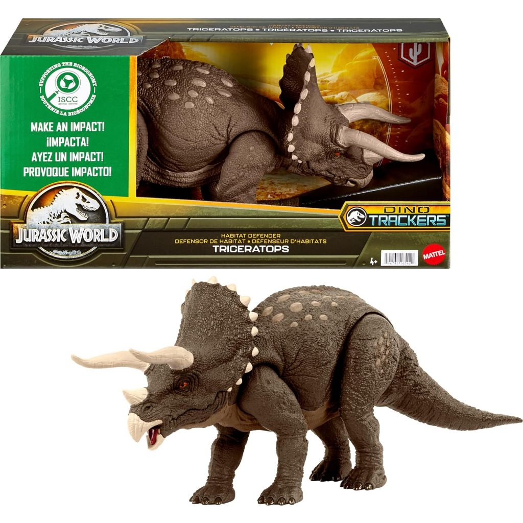 Đồ chơi khủng long Mattel Jurassic World Dinosaur Habitat Defender Triceratops