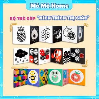 Thẻ gấp kích thích thị giác cho trẻ sơ sinh đồ chơi cho trẻ sơ sinh 0-12 tháng Mô Mô home