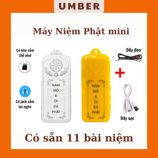 Máy niệm phật mini, máy tụng kinh, nghe pháp, có khe cắm  thẻ nhớ, dây đeo, có sẵn 11 bài niệm. Loa niệm phật chữ nhật