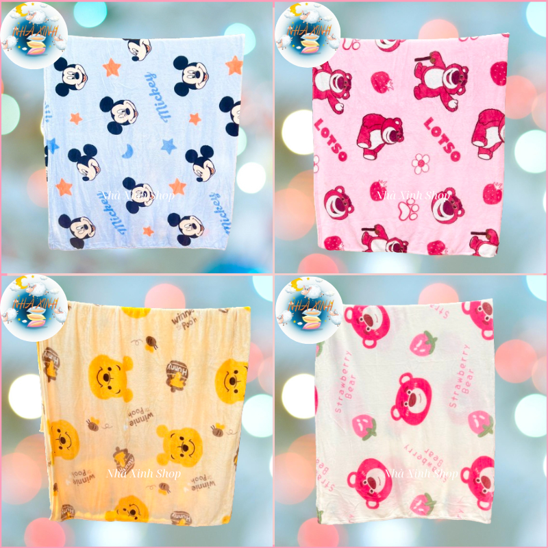 Chăn văn phòng, chăn lông tuyết mẫu gấu dâu