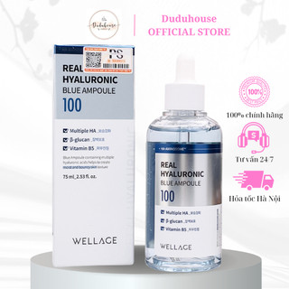 Tinh Chất Wellage Real Hyaluronic Blue Ampoule 100 Cấp Ẩm, Dịu Da 75ml Duduhouse