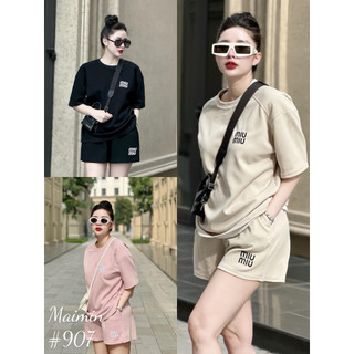 Set bộ đùi thêu miu miu hàng QC freesize