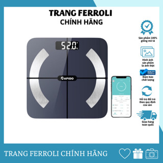 Cân Điện Tử Sức Khỏe Thông Minh Rapido RSB02-S Kết Nối Bluetooth, Đo 10 Chỉ Số  Đọc Được Các Chỉ Số Cơ Thể Dễ Dàng