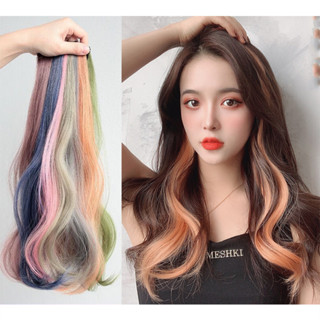 Tóc giả Kẹp Highlight Xoăn dài 60cm TGNHL02 Tóc Light Giả Kẹp Xoăn phong cách Hàn Quốc Wig FLS35