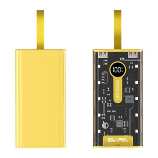 Sạc Dự Phòng Trong Suốt 20000mAh TZ07 Với 2 Cổng Sạc Nhanh 22.5w và PD 20W Kèm 4 Đầu Sạc Màn Hình LED