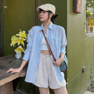 Áo sơ mi dài tay kẻ sọc phom rộng - 247store.vn - somi0175_p13k29