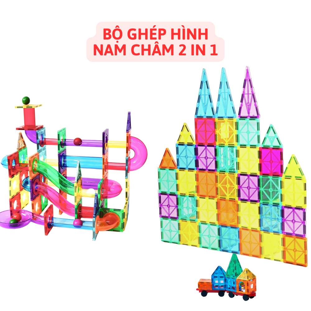 Bộ xếp hình nam châm cho bé kích thước khổng lồ kết hợp được 2 kiểu chơi