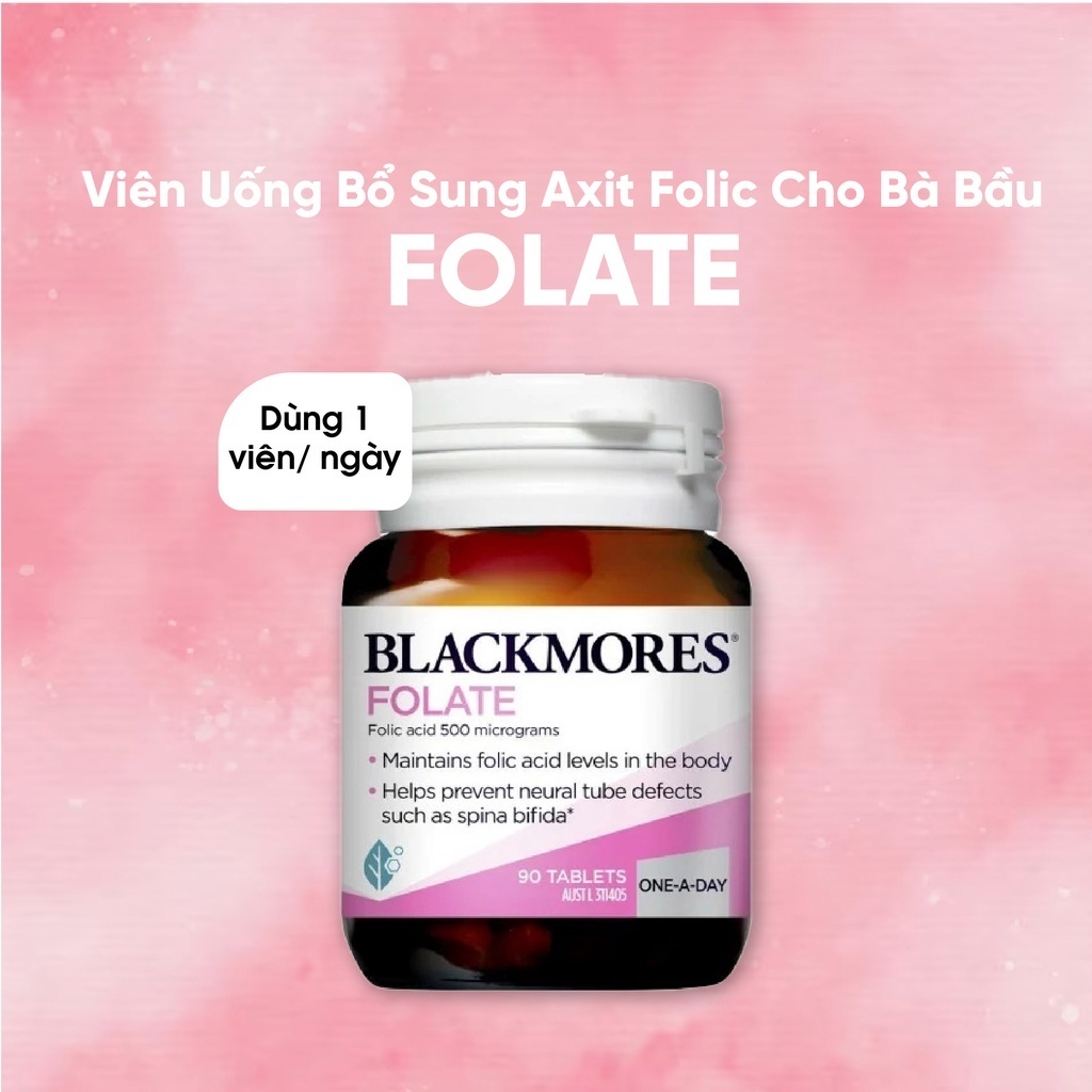 ( Folate 90 viên ) Viên Uống Blackmores Folate 500mcg, 90 Viên cho bà bầu