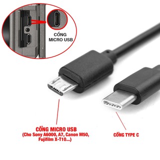 Cáp  máy ảnh Sony, Canon copy ảnh cổng Micro USB sang điện thoại cổng Type C