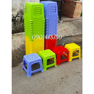 Combo 10 ghế nhựa lùn mặt lưới - Duy Tân